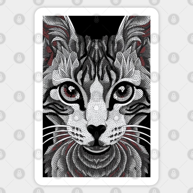 Cute Cat Illusion Design, Funny Cat Lover Gift Idea Sticker by PugSwagClothing